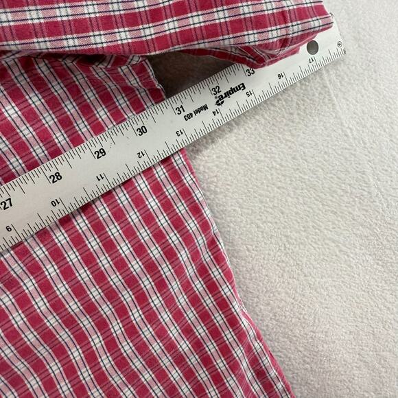 Vintage Ralph Lauren Shirt Men's 3XLT Pink White Check Pony Oxford OCBD 90s - Picture 7 of 9